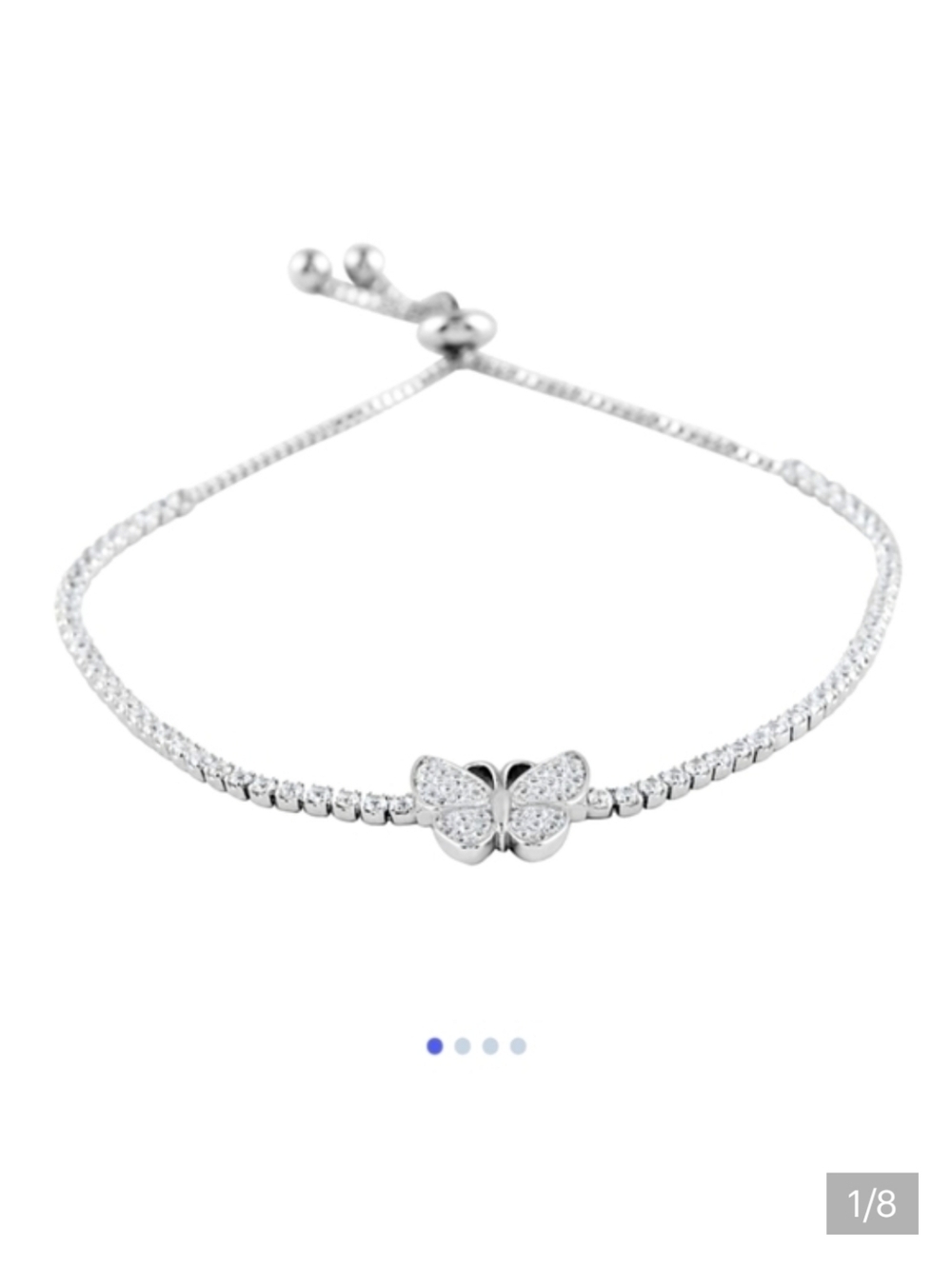 🆕️🦋🦋 Simulated Diamond Butterfly Bracelet in Silvertone 4.24 ctw🦋🦋